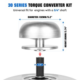 Super 30 Series Torque Converter Driver Clutch 3/4" Bore Go Kart Clutch for 196/212/224/225cc 6.5hp Engine BT200X CT200U-EX Mini Bikes for Honda GX160 GX200 Small Clone engines Coleman KT196 Go Kart