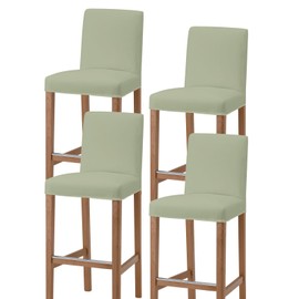 Wowouhiya Sage Green Bar Stool Covers - Stretch Dining Chair Covers Set of 4, Farmhouse Sage Green Decor Bar Chair Covers Removable Counter Stool Pub Chair Slipcovers Protectors for Kitchen/Cafe