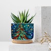 luckluccy Succulent Pots Christmas Tree Stained Glass Ceramic Pots for