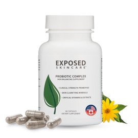 Exposed Skin Care Probiotic Supplement Complex with 1 Billion CFU Probiotics for Daily Skin Care Routine – to Promote a Strong Immune System and Optimal Skin Health (60 Capsules)