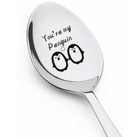 Anniversary Christmas Gift Spoon for Couple Gifts for Boyfriend Girlfriend You Are My Penguin Gifts Spoons for Husband Wife Penguin Birthday Gifts for Him Her Coffee Spoon