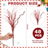 Craftsatin Christmas Glitter Curly Tree Picks Wispy Willow Stem Glittered