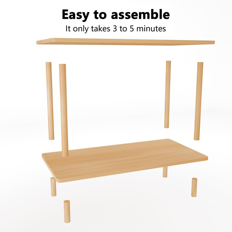 Funecy 2-Tier End Table, Sofa Side Table with Storage, Narrow