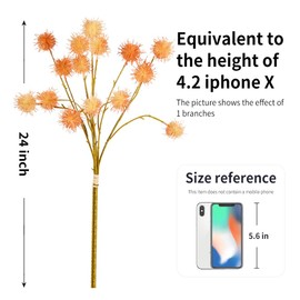 Melorca&Guilla Fall Stems,12PCS 24" Faux Fall Stems Fall Leaves Stems for Vase, Autumn Leaf Branches Autumn Thanksgiving Decor, Artificial Plants & Flowers for Home Décor (12, Cute Ball Bouquet)