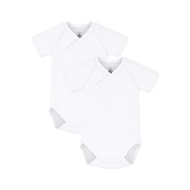 Petit Bateau Unisex Baby Short Sleeve Bodysuit for Newborns (Pack of 2), Variant 1