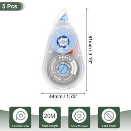 M&G 5 Pack 66 Ft White Out Tape, White Out Correction Tape Tear Resistant Whiteout Tape Easy to Use Instant Bulk Cute Transparent Dispenser for Classroom Office Home, Blue