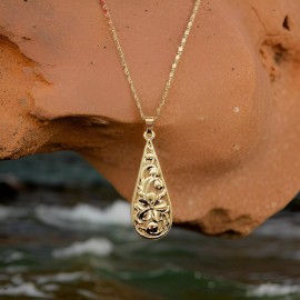 Hawaiian Heirloom Teardrop Pendant Necklace