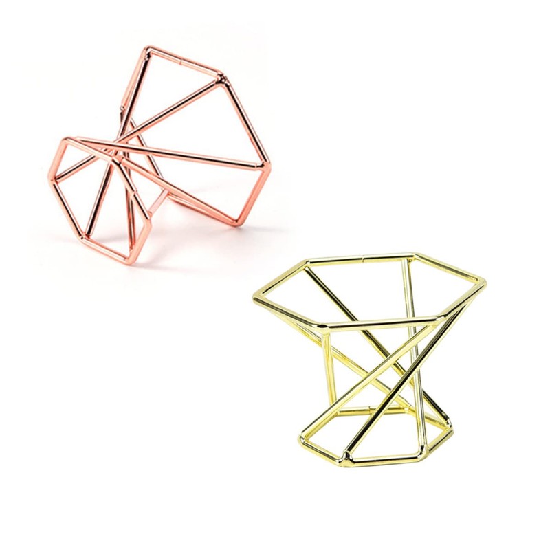 FRCOLOR Stylish Powder Puff Stand 2pcs Stainless Steel Holder Bracket