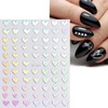 12 Sheets Star Nail Art Stickers 3D Self Adhesive Silver