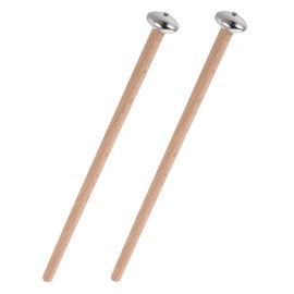 minkissy Oval Metal Head Glockenspiel Sticks with Wooden Handle Bright Tone Percussion Mallets for Xylophone Chime Ethereal Drumstick Use Durable Short Handle Metal Percussion Sticks for