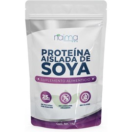NAIMA Protena Aislada de Soya, 1 kg  Suplemento Alimenticio 100 Natural, Sin Rellenos ni Aditivos  Protena Vegana, Baja en Carbohidratos y Grasas,... 