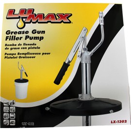 LUMAX LX-1302 Black 18" 25-50 lbs/5 Gallon Grease Gun Filler Pump with 12" Cover. Fast, Easy and Positive Grease Refilling with Simple Pumping Action