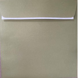155mm x 155mm Square envelopes for Greeting Cards Wedding Invitation Crafts Coloured Envelopes - Pack of 15 Envelopes (Olive Green Peel & Seal)