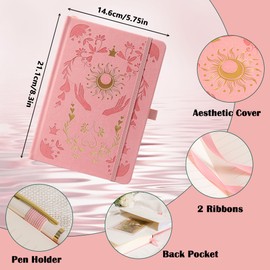 MGGAO Lined Journal Notebook für Frauen Männer, Journale für das Schreiben, A5 Aesthetic College Ruled Notebook für Arbeit, Reisen, Schule, 318 nummerierte Seiten, 14,7 x 21,4 cm