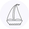 24 x 40mm Round 'Sail Boat' Stickers (SK00006309)