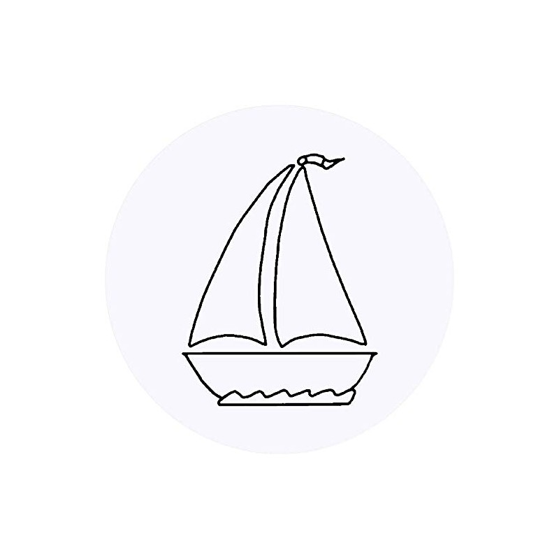 24 x 40mm Round 'Sail Boat' Stickers (SK00006309)