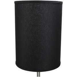 FenchelShades.com 11" Top Diameter x 11" Bottom Diameter 15" Height Cylinder Drum Lampshade USA Made (Black)