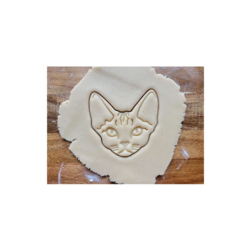Devon Rex Cat Cookie Cutter, 3 inch, Face Shape