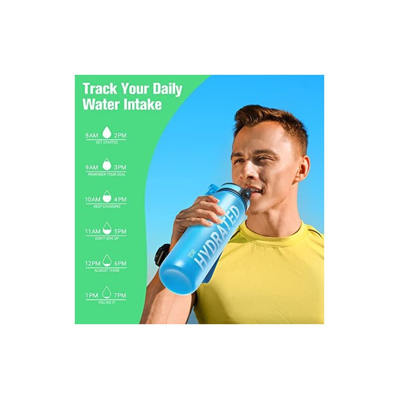 Saharasailor Sahara Sailor 33.8oz Blue Water Bottle Leakproof BPA Free