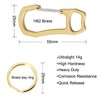 PPFISH 2PCS Solid Brass Heavy Duty Carabiner Keychain, EDC Quick