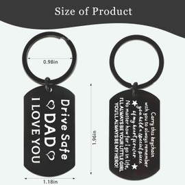 Gifts for Dad - Dad Christmas Gifts Drive Safe Dad Keychain Stocking Stuffers Christmas Presents for Dad Fathers Day Birthday Gifts for Dad from Daughter Son