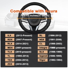 GIANT PANDA Steering Wheel Cover for Acura RDX and MDX, Car Steering Wheel Cover for Acura TLX and TL - Gray