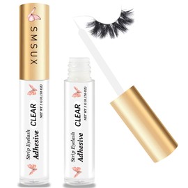 Clear Eyelash Glue Super Strong Hold Eyelash Adhesive Waterproof Eyelash Glue Sensitive Eyes Lash Glue for False Lashes 0.18 oz