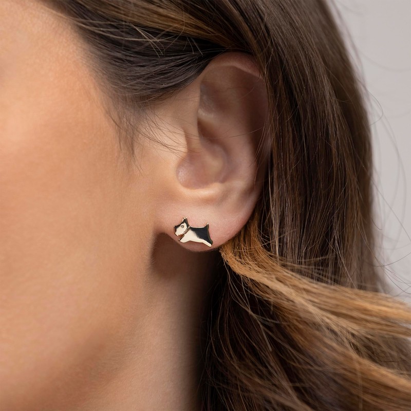 Radley Women's Gold Plated Jumping Dog & Stone Set Petal