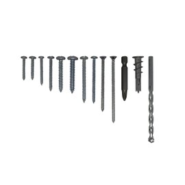 222 piezas tornillos, pijas, taquetes, punta PHILLIPS y BROCA para concreto de 1/4, kit de tornillos galvanizados con 10 tamaños, taquetes para concreto con 5 tamaños. Ideal para armarios y cortinas