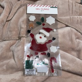 Unbranded Happy Holidays Gel Clings Multicolor Santa Window Decorations M47
