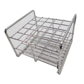 Sanwa Kaken Industries SS15-25 Test Tube Stand, SS, 0.6 inch (15 mm) x 25 Pieces, Stainless Steel, Electrolytic Polishing