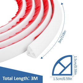 DADERXY Flexible Quarter Round Molding, Peel and Stick Quarter Round Rubber Bendable Trim for Floor