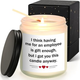 LiqCool Boss Gift for Women - Funny Christmas Lavender Scented Candle for World's Best Manager or Boss Lady (7 Oz, White)
