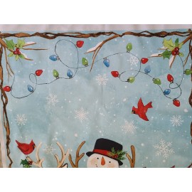 Wilmington New Fabric Snowman Panel 45"L x 24.5"W Nose To Nose Wilmington Quilting Sewing