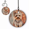 Set 2 Boho Yorkie Dog Ceiling Fan Lighting Pull Chain