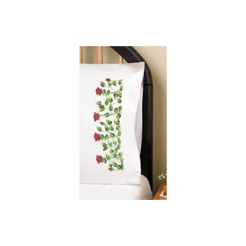 Tobin Stamped Pillowcase Pair Cross Stitch Kit for Embroidery, 20