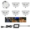 YZGWZLD Recessed LED Deck Lights Kits,6 Pack Φ2.36 Waterproof Cool