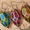 Large Moroccan Style Hanging Tea Light Lantern - Multi-Colour