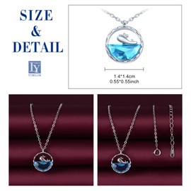 Yumilok Women's Necklace Women's Earrings Necklace 925 Sterling Silver Crystal Whale with Pendant for Women Birthday Mother's Day