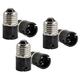 E27 to B22 Socket Converter Adapter, E27 Edison to B22 BayOne Lamp Socket Adapter, 6-Pack 250.0 Volts