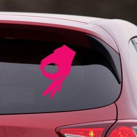 NBFU Decals Symbol Gotcha Hand Style 3 (Pink) (Set of 2) Premium Waterproof Vinyl Decal Stickers for Laptop Phone Accessory Helmet Car Window Bumper Mug Tuber Cup Door Wall Decoration