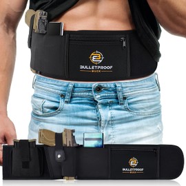 Ultimate Belly Band Holster - Concealed Carry Gun Holster for Men - Combat Veteran Owned - Fits Glock, S&W, Taurus, Ruger, Sig + Most Pistols, Revolvers - Small fits up to 30" Waist