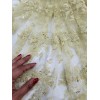divastyletextiles Pale Yellow Wedding Prom Formal Beaded Lace Fabric -