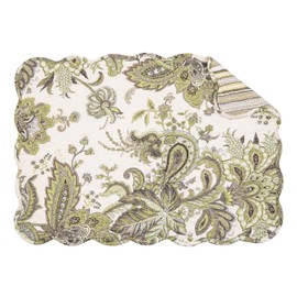 C&F Home Amaya - Mantel individual reversible festoneado con temática de flores jacobeas, de 13 x 19 pulgadas, juego de 6 manteles individuales para todas las estaciones, primavera, verano, hogar,