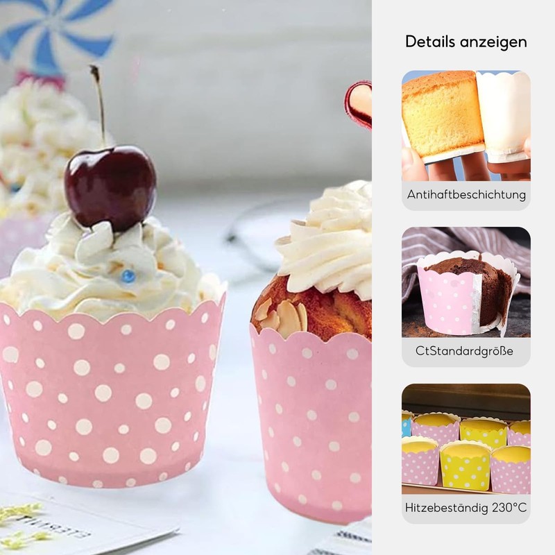 Cupcake Wrapper, Pack of 100 Cupcake Liner Case Wrapper Muffin