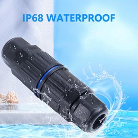 MELIFE 10PCS IP68 Waterproof Electrical Cable Connector, Outdoor 2 Way Junction Box, Waterproof Wire Connectors with Replaceable Lever Wire Connectors for AWG 28-12, Quick Screwless Installation