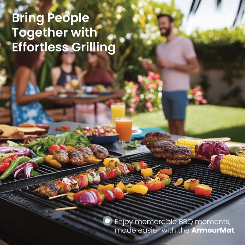 Amourmat BBQ Grill Mats 3pce | Non-Stick, Reusable Liners for
