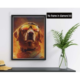 Reofrey DIY Diamond Art Kits for Adults Dog, Animals Full Drill Round Rhinestone Diamond Painting Kits, Cross Stitch Embroidery Canvas for Crafts Home Wall Decor 30x40cm