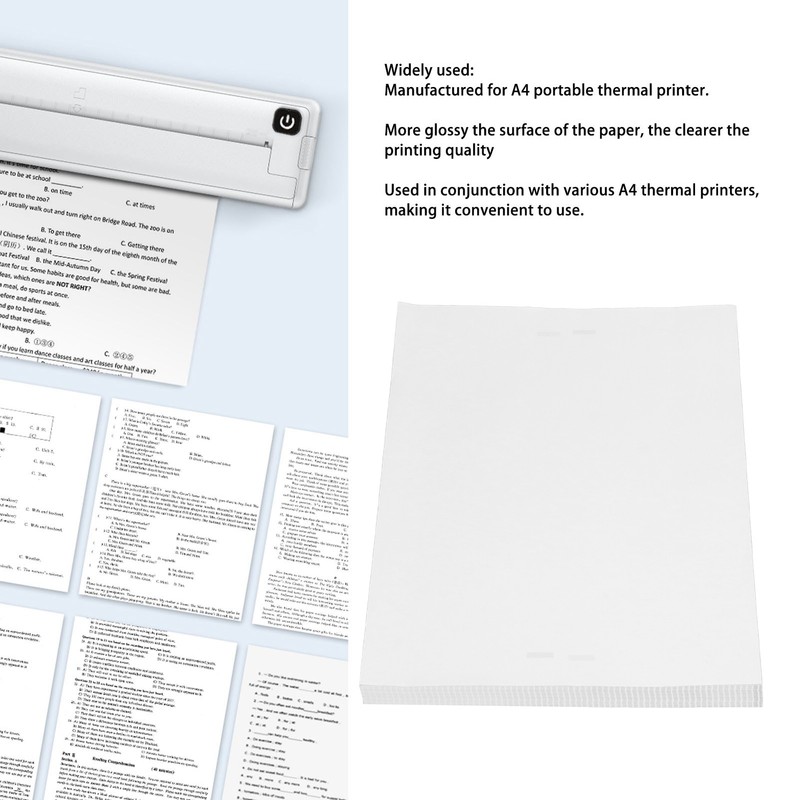 100 Sheets A4 Thermal Paper 210x297mm High Gloss Printing Paper