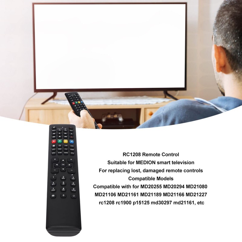CYSFETENA RC1208 Replacement TV Remote Control Compatible with MD20255, MD20294,